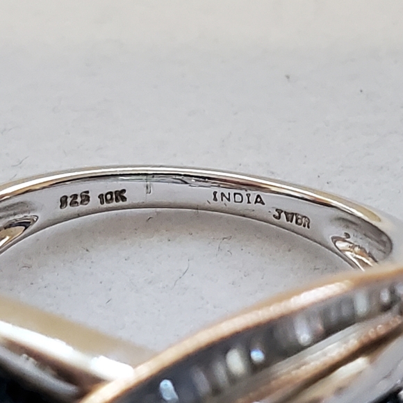 Diamond Ring Sterling & 10K Rose Gold Size 7 - Picture 9 of 14